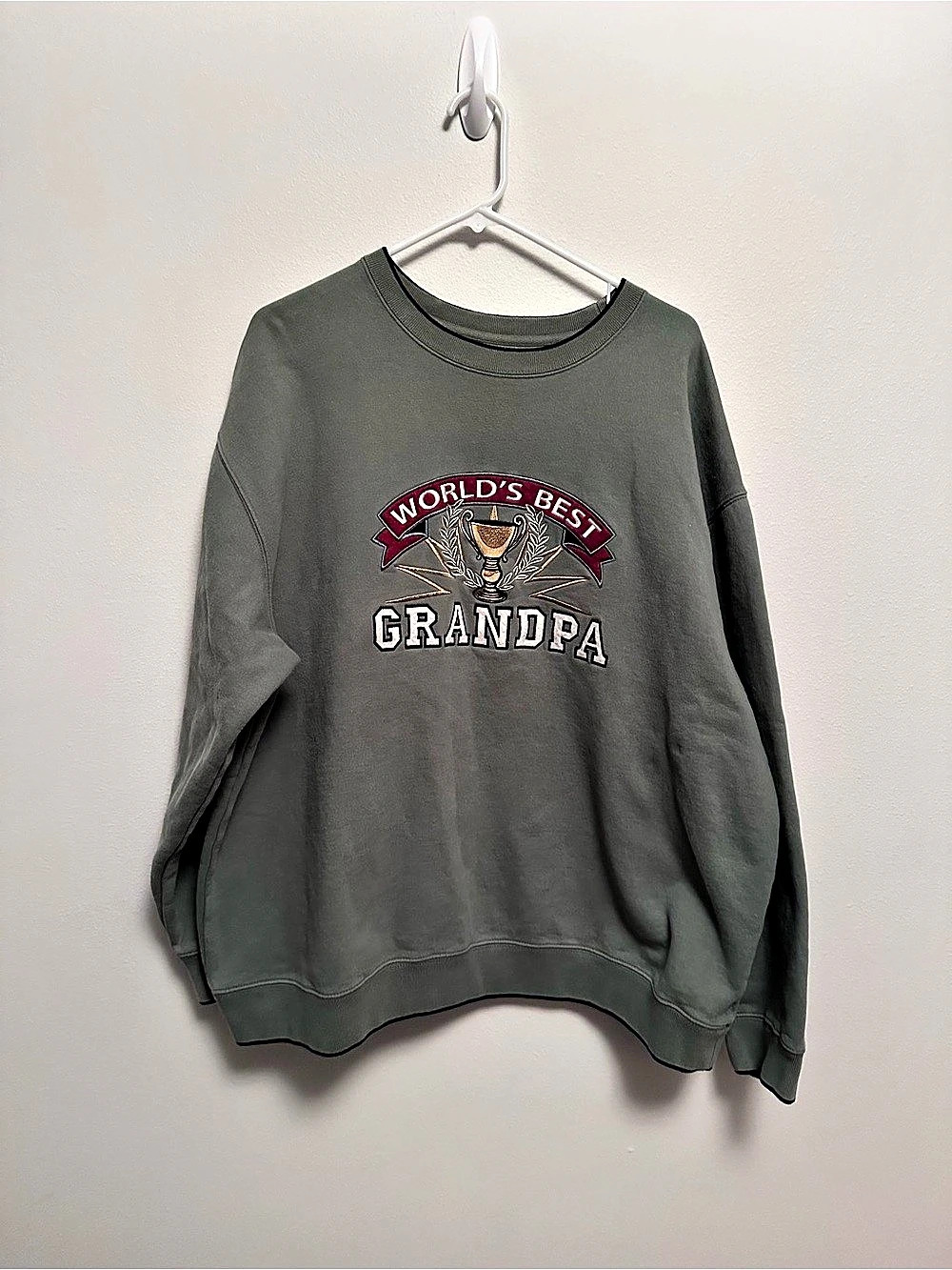 croft & barrow World's Best Grandpa Sweatshirt Gray XL Like New
